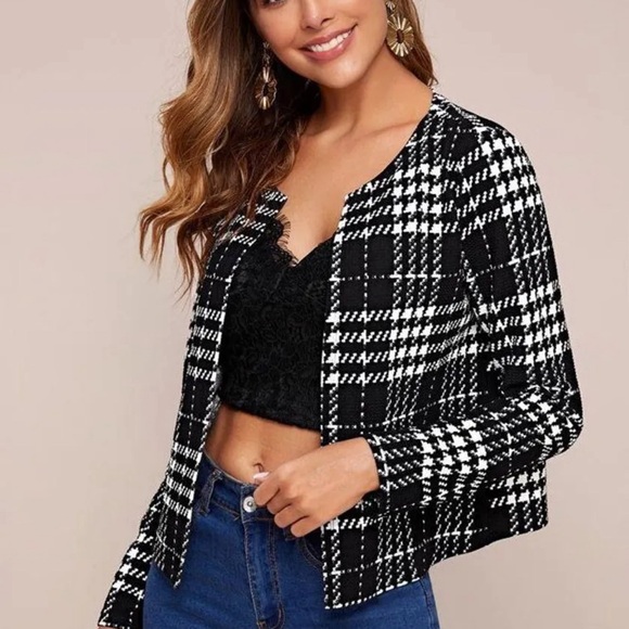 Houndstooth Cardigan Blazer - Picture 3 of 6